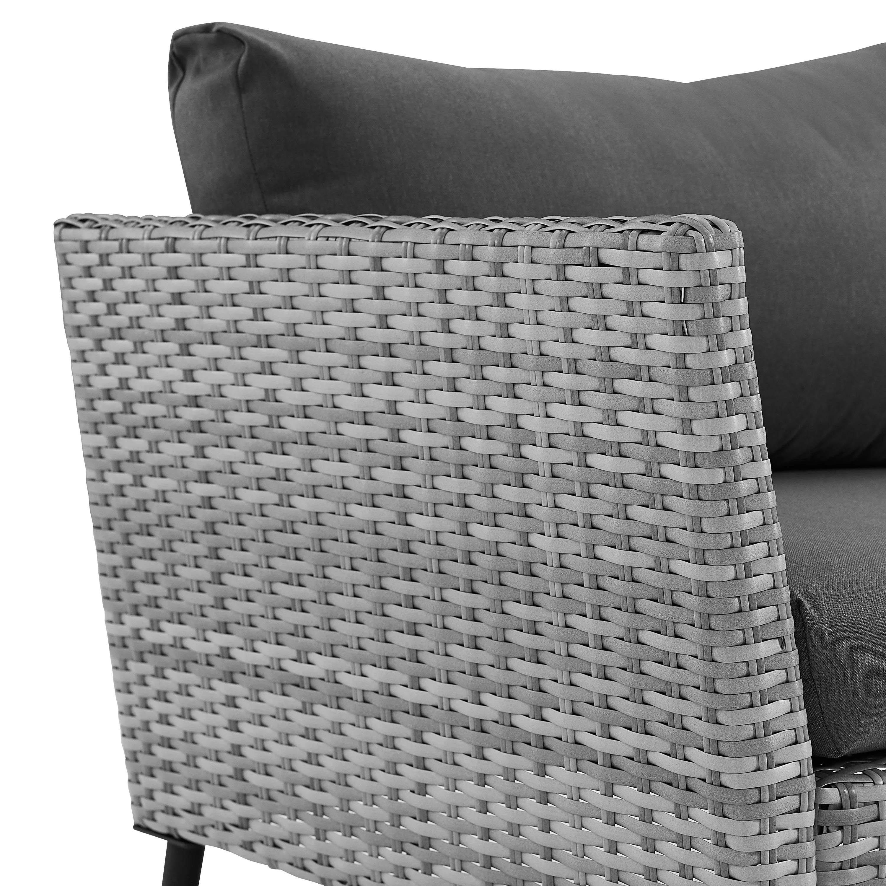 Gray 2 Piece Wicker Patio Sofa Set M605