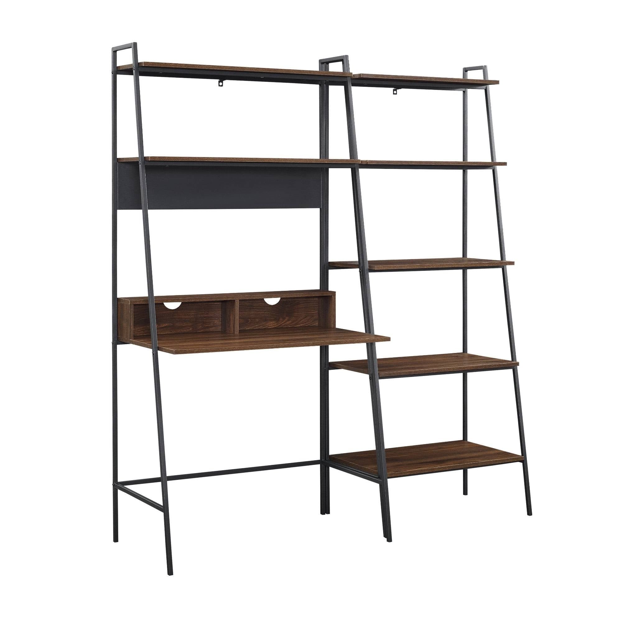 2-Piece Desk and Ladder Shelf Set - Rustic Oak N1091