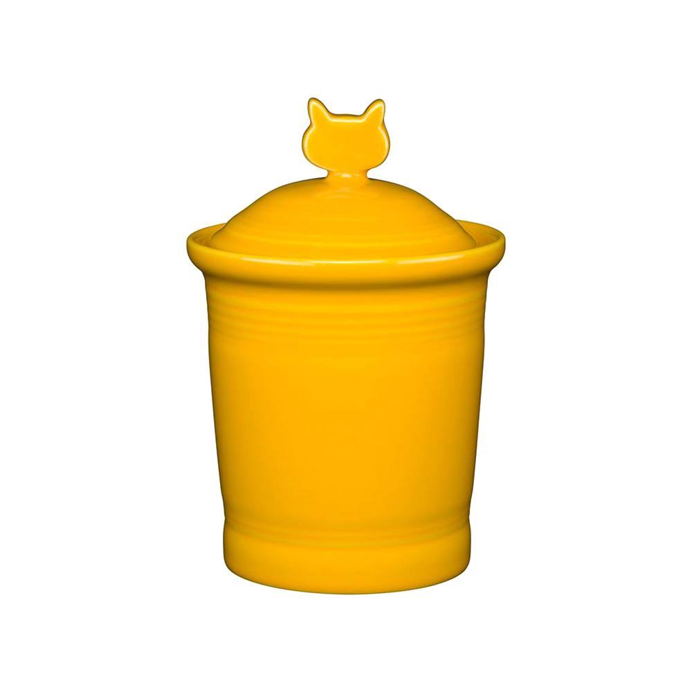 Yellow Cat Treat Jar with Lid Y54765