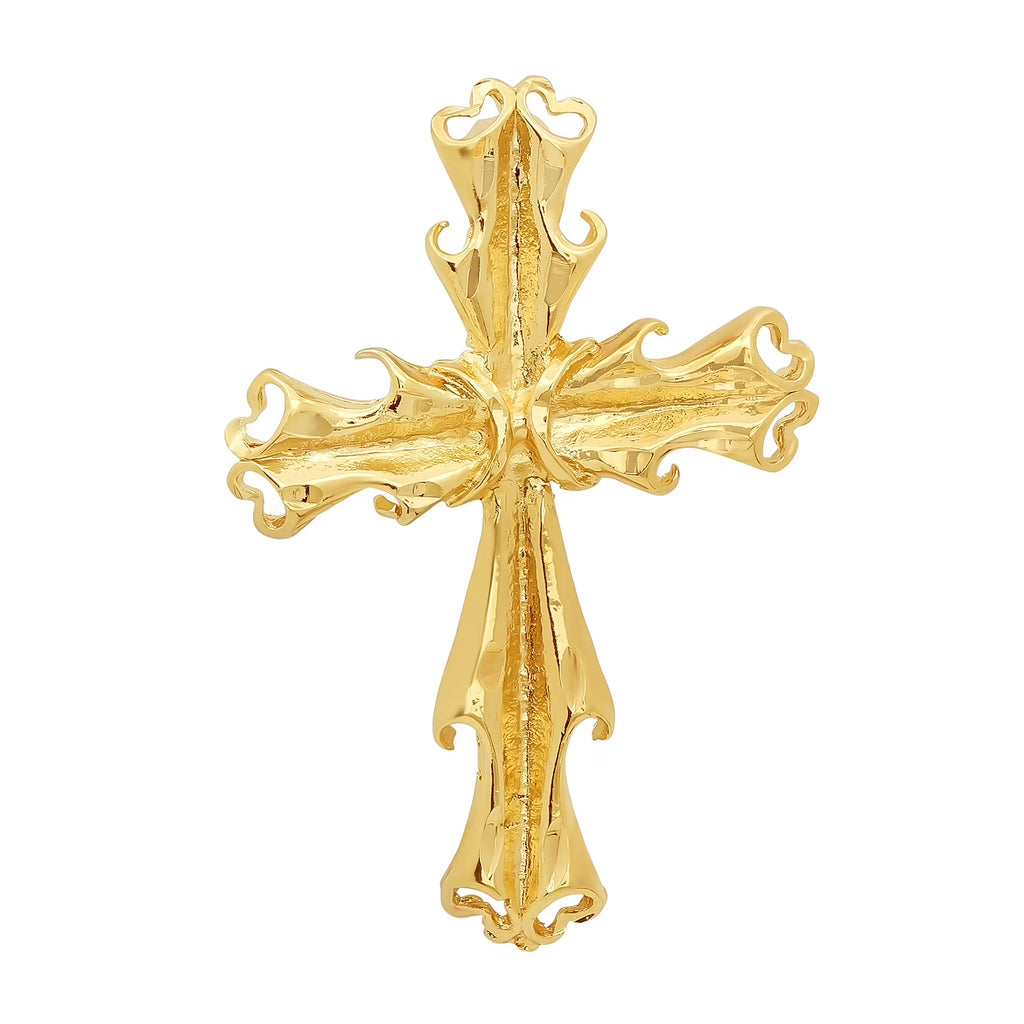 14k Gold Plated Cross Pendant with 24" Figaro Chain Necklace Set P721