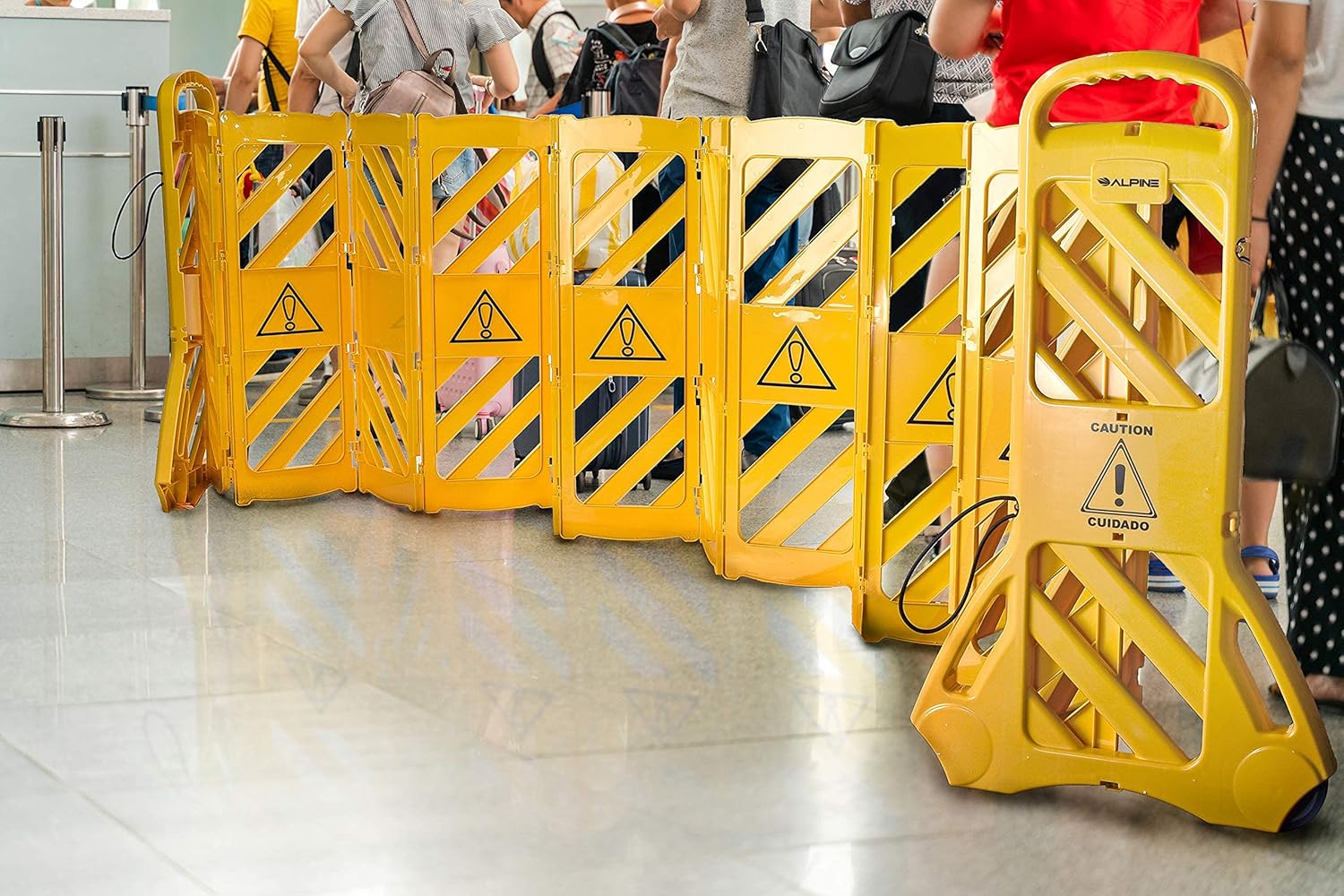 13-Foot Expandable Mobile Safety Sign Barricade Fence System Z385
