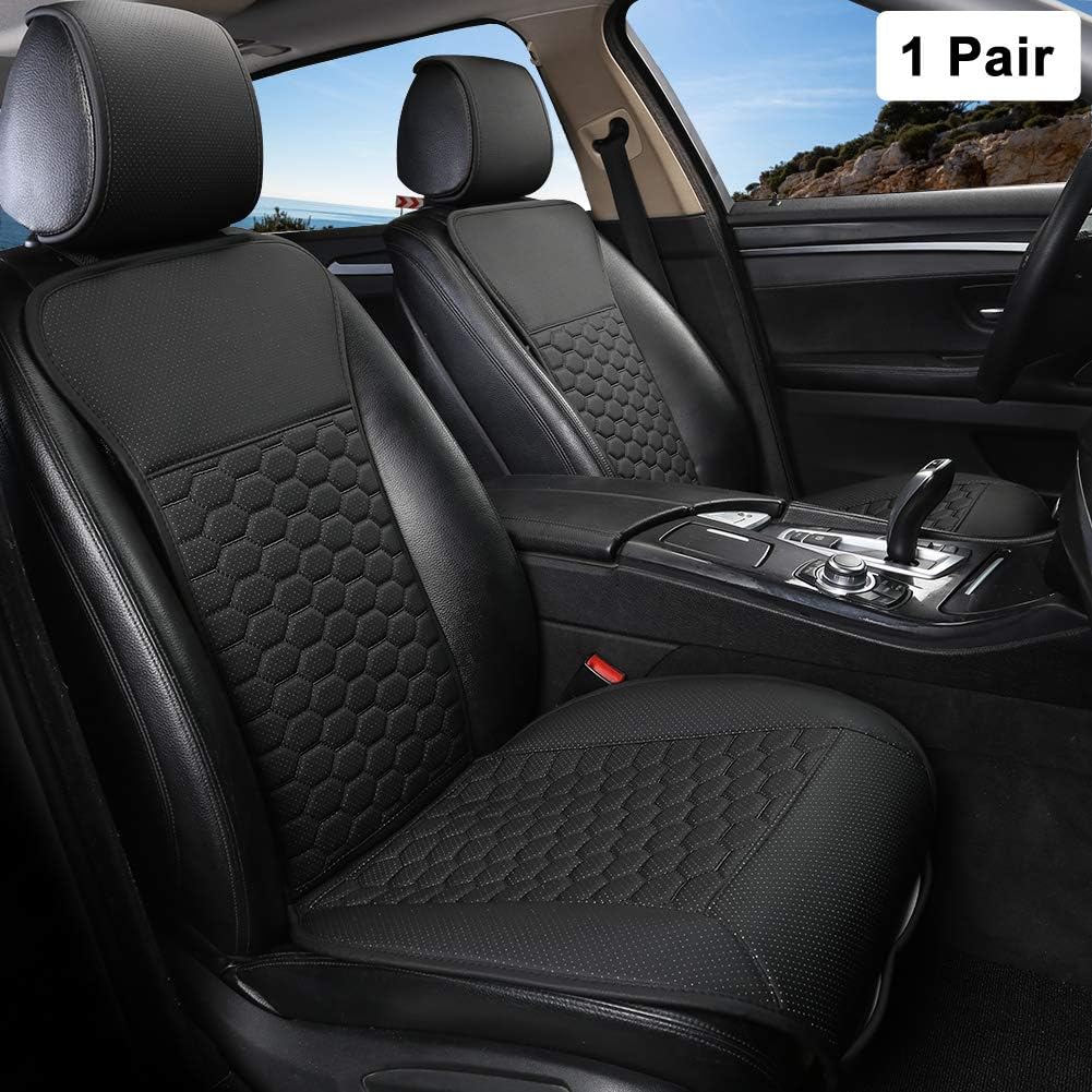 Black PU Leather Front Car Seat Covers Pack of 2 P725880