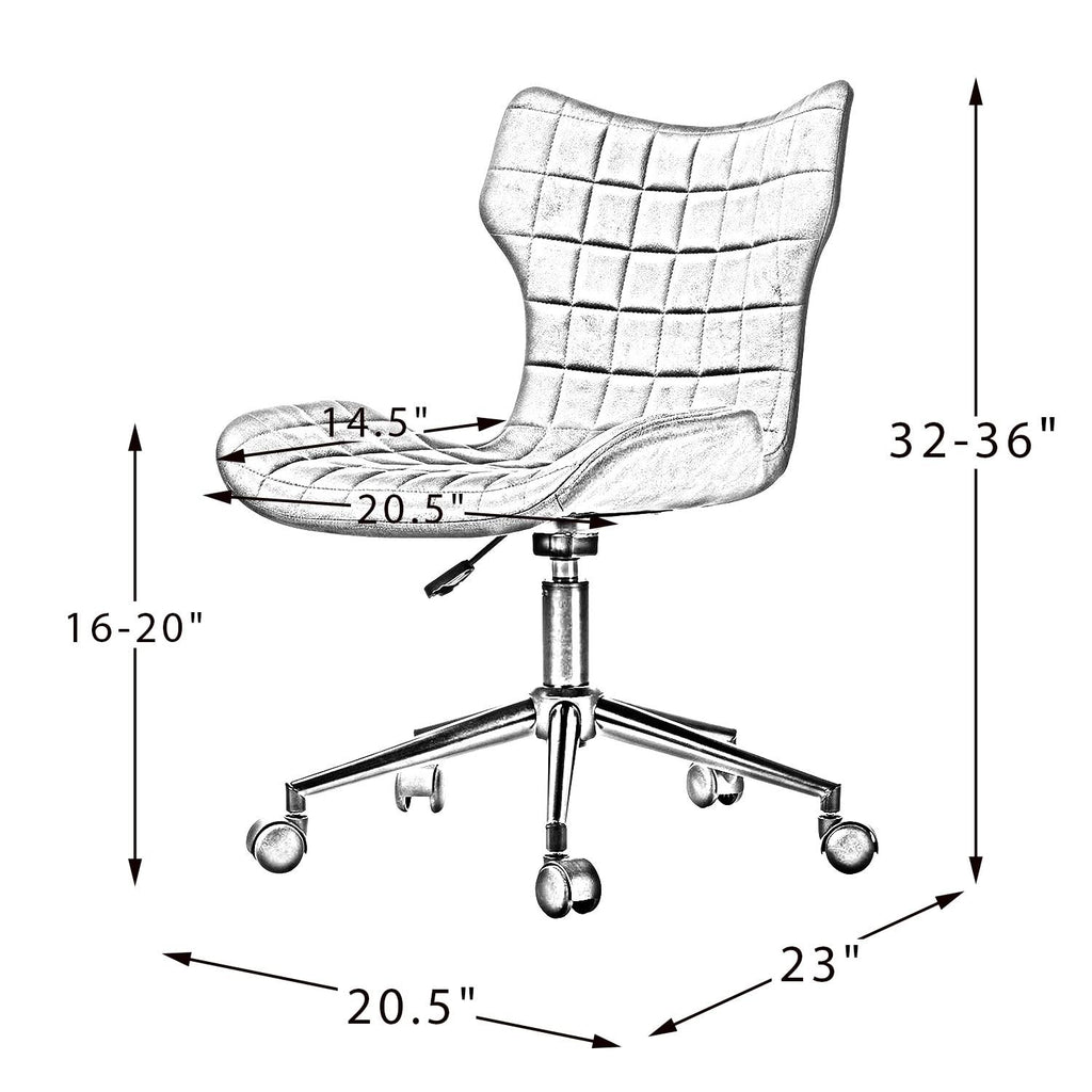 Mustard Office Task Chair with Tufted Back K630726