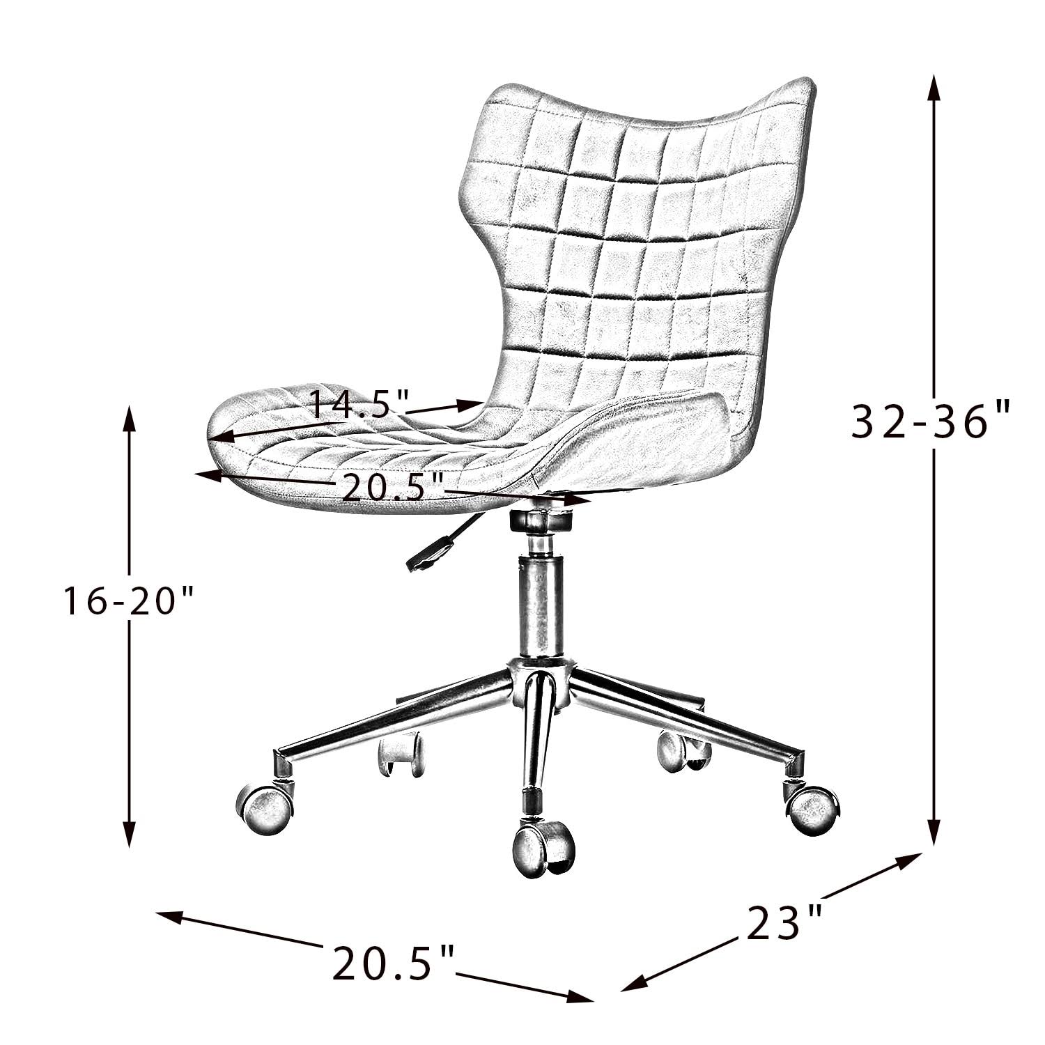 Mustard Office Task Chair with Tufted Back K630726