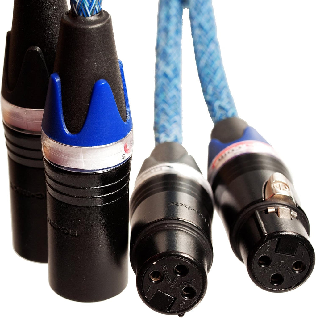Blue XLR Cable Stereo Pair 2 Cables D643