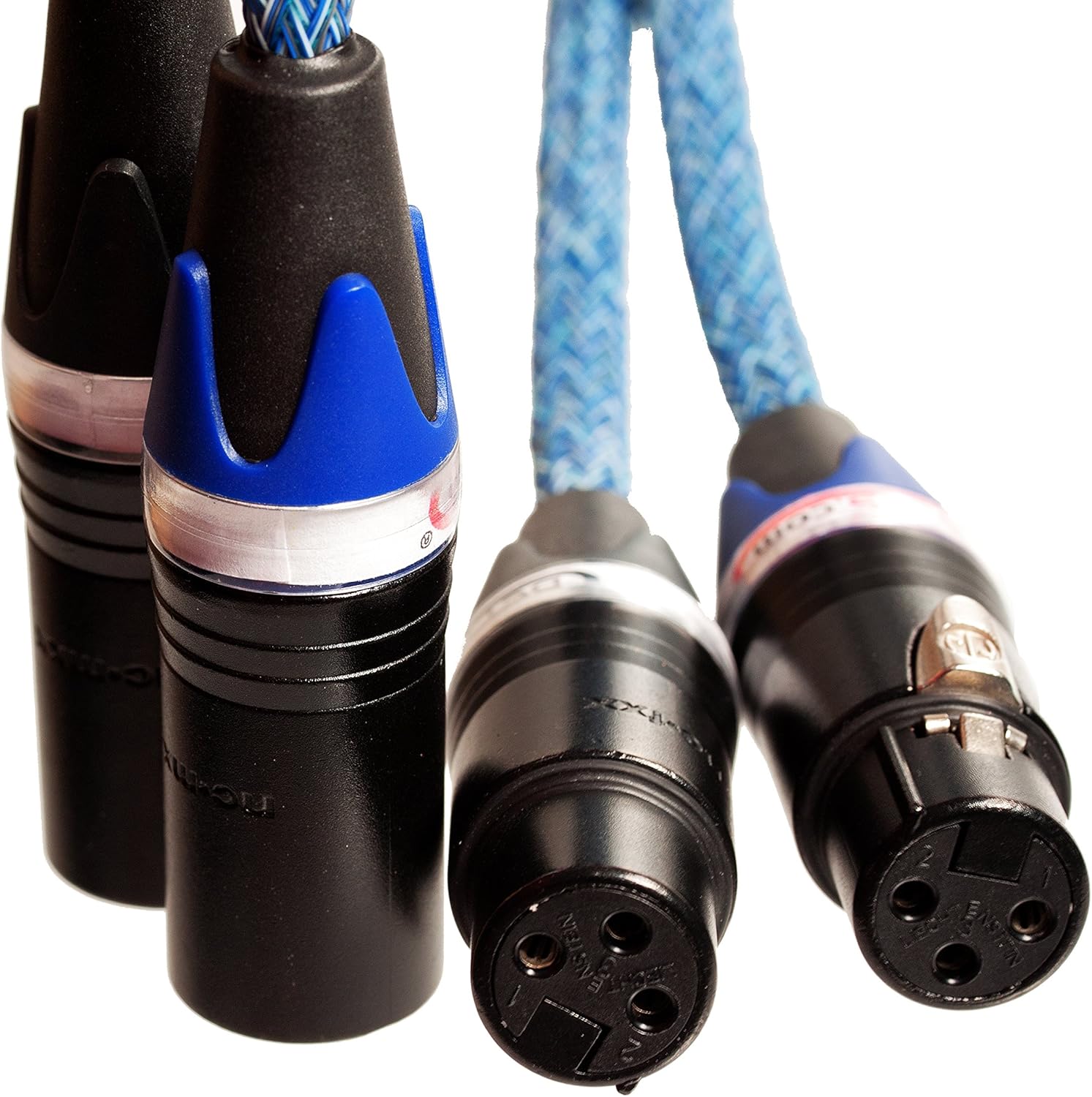 Blue XLR Cable Stereo Pair 2 Cables D643