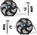 Black Universal Electric Radiator Slim Fan 12V 10 Inch Set of 2 H81174