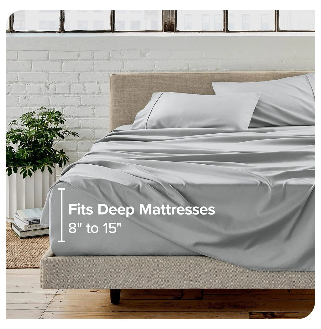 Full XL 4 Piece Microfiber Sheet Set, French Grey D76495