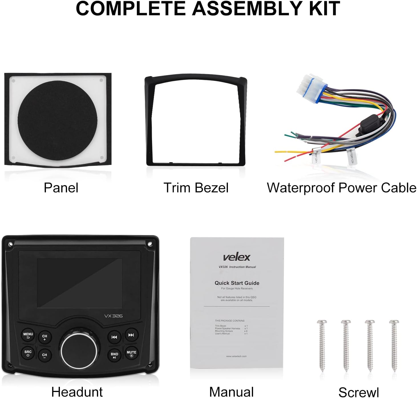 Marine Stereo Bluetooth Waterproof Digital Media Receiver with AM/FM, USB, MP3 Z396