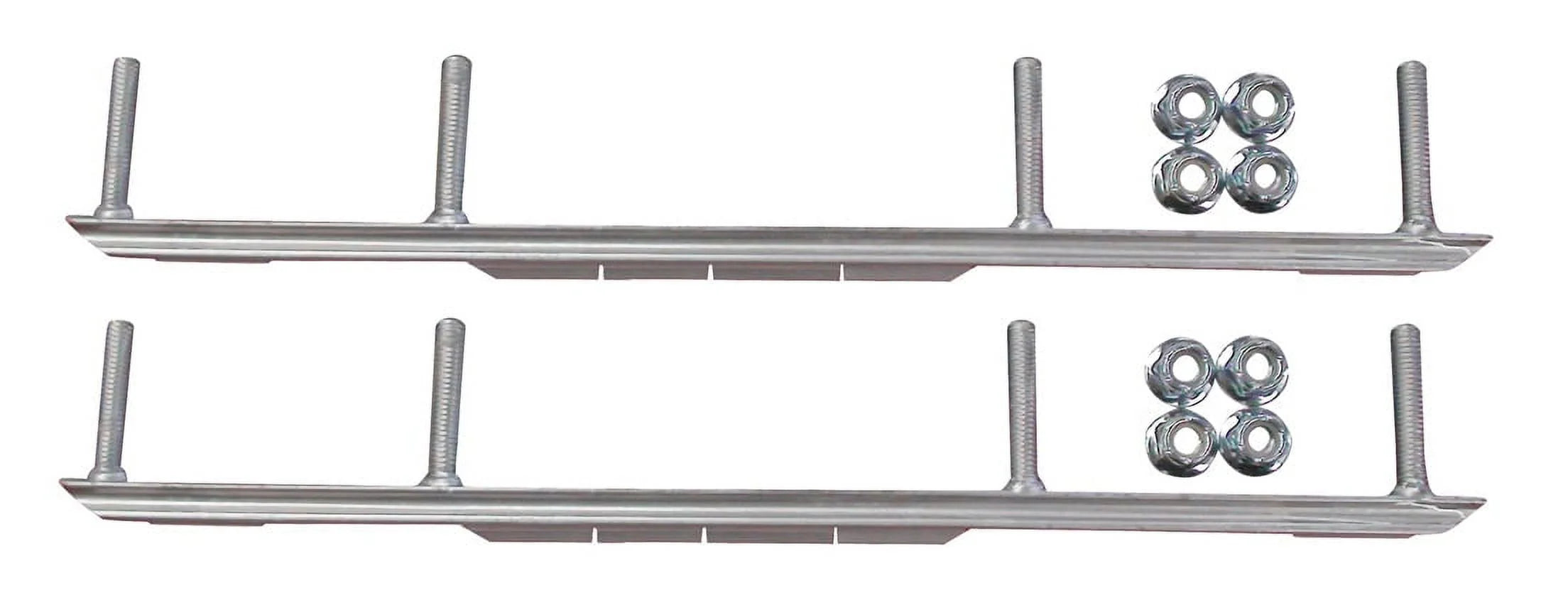 White Snowmobile Skis with 9" Shaper Bars Complete Kit Q949