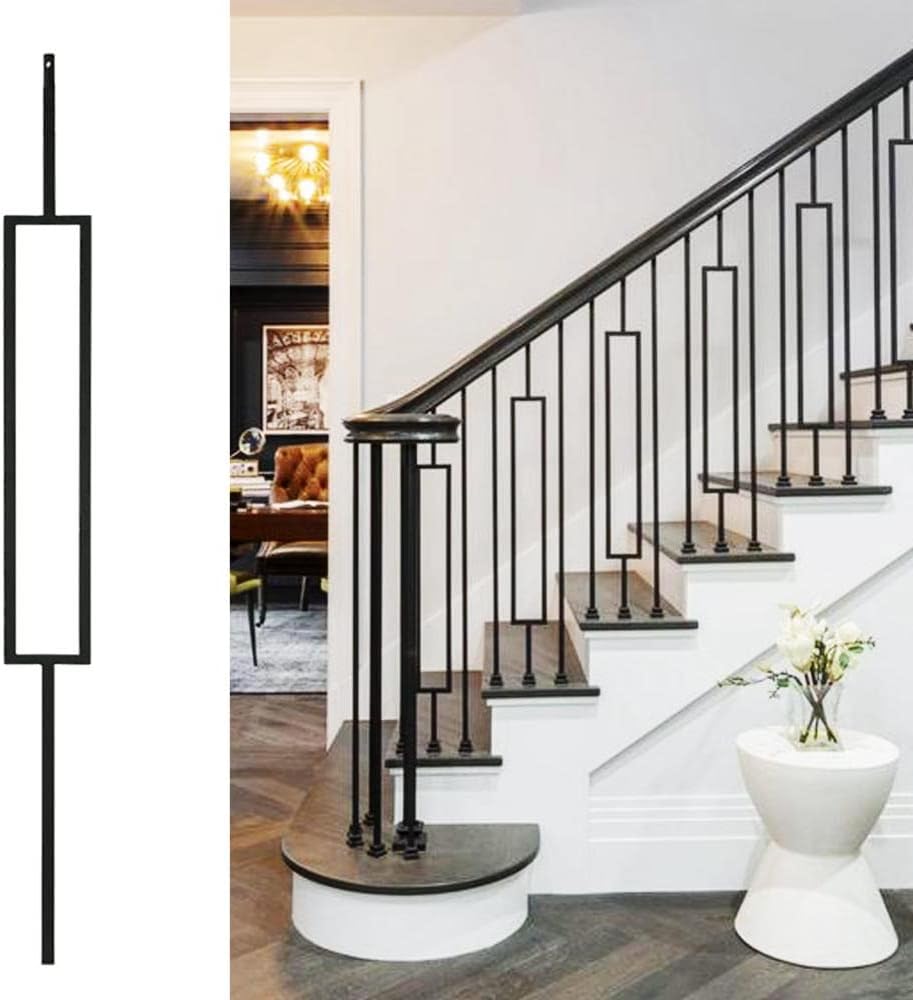 Wrought Iron Balusters Set of 10 Satin Black X317