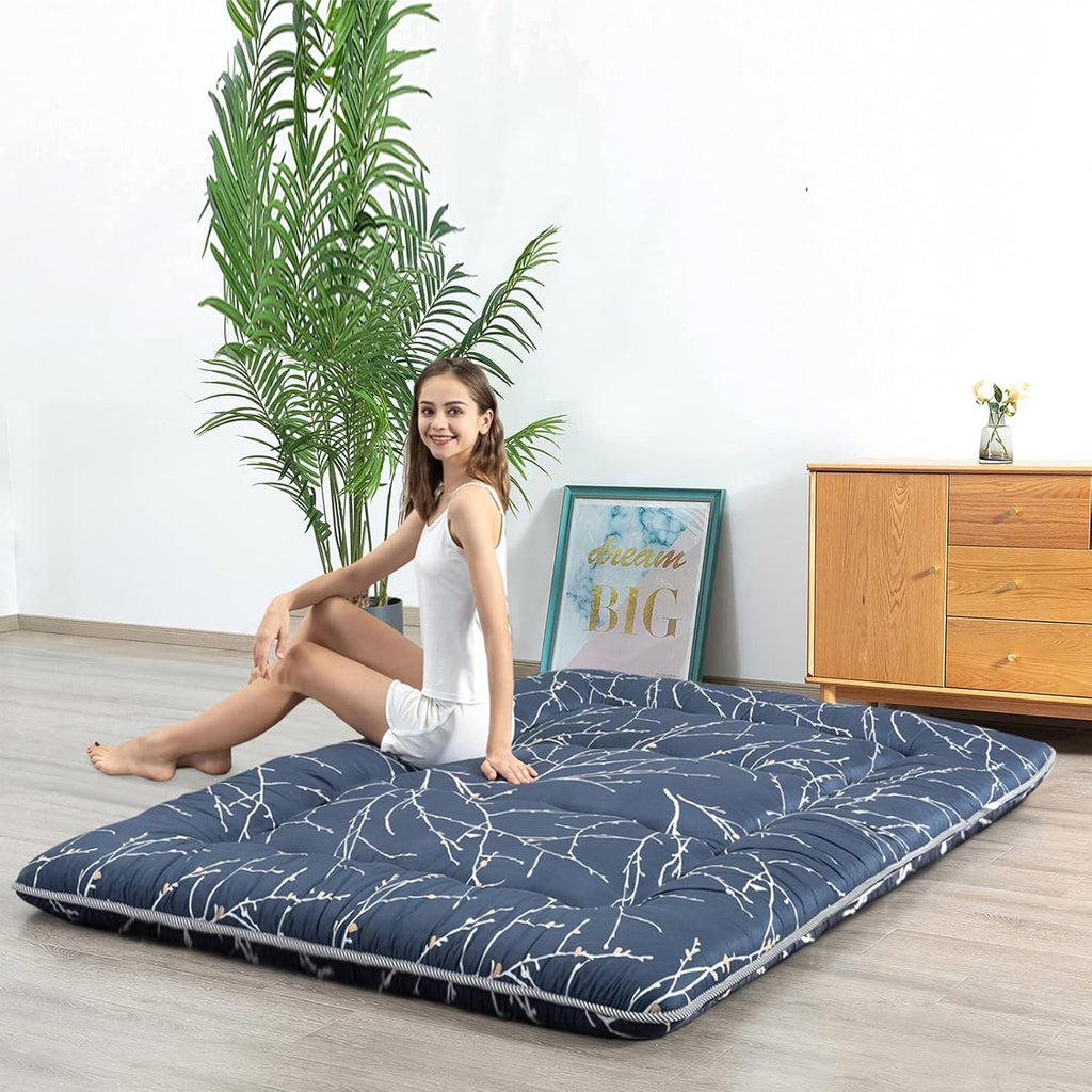 Black Geometric Pattern Japanese Floor Mattress J9726