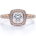 10K Rose Gold Vintage Halo Engagement Ring O23797