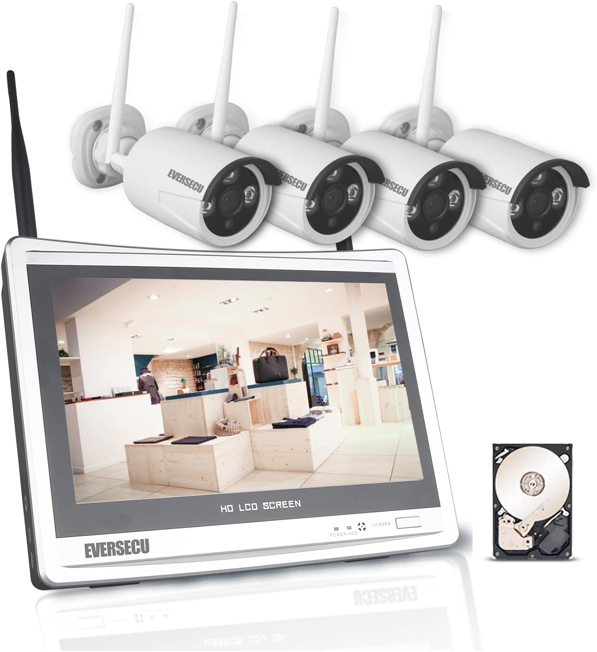4 Channel 720P Weatherproof Security Camera System with DVR B52497