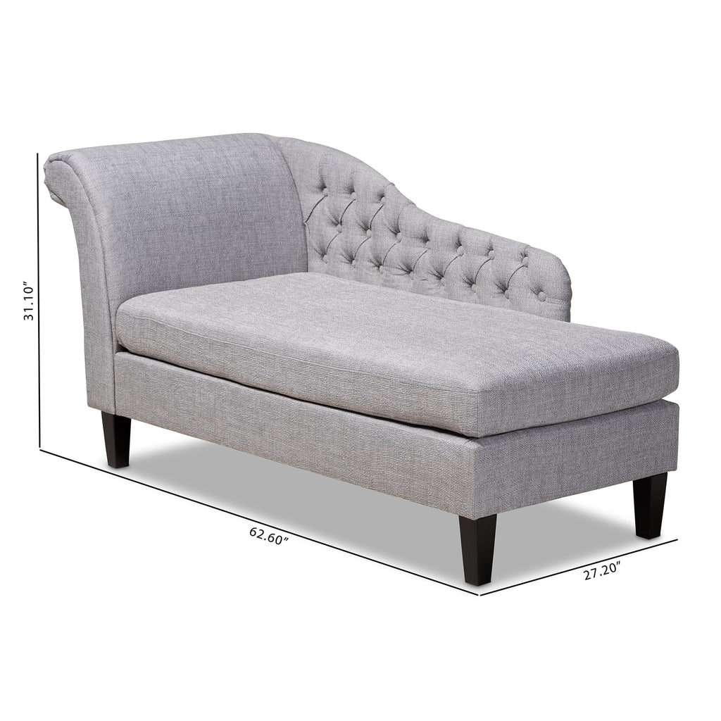 Grey Fabric Upholstered Chaise Lounge H22489