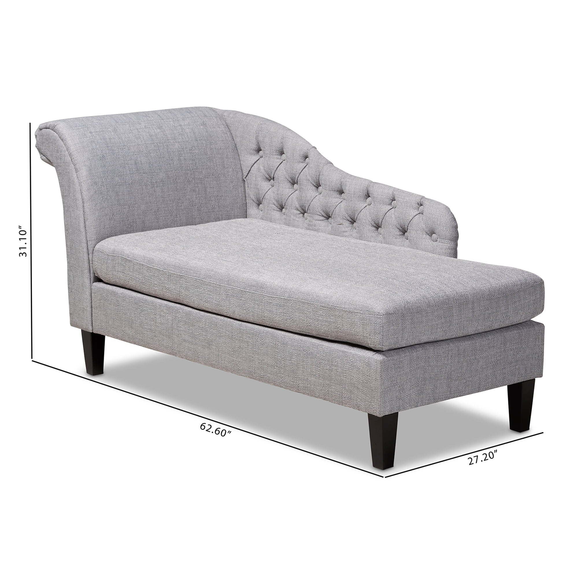 Grey Fabric Upholstered Chaise Lounge H22489