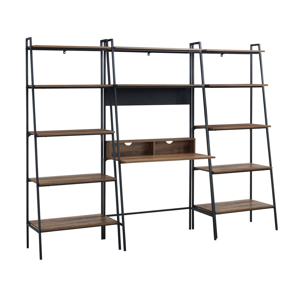 Mocha 3-Piece Desk and Shelf Set N661