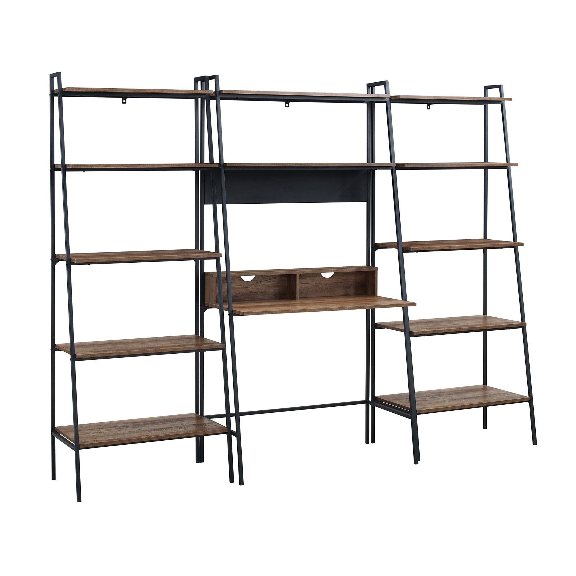 Mocha 3-Piece Desk and Shelf Set N661