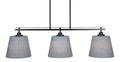 Matte Black 3 Island Light with 10 Gray Matrix Glass Z471