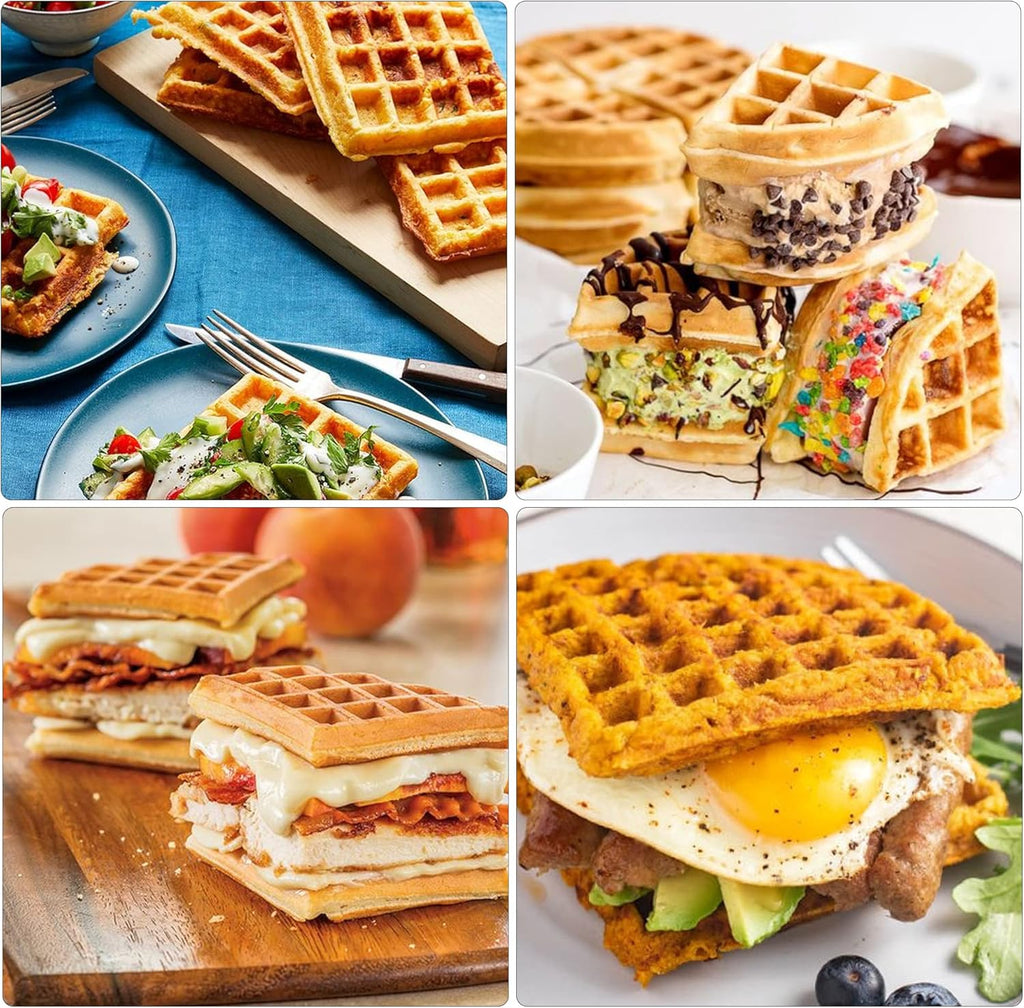Black 4 Slices Square Non-Stick Waffle Maker C504