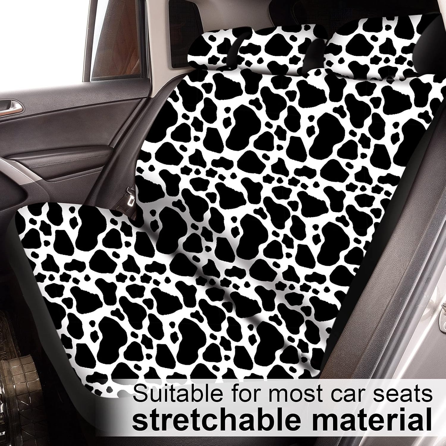 19 Pieces Cow Print Car Accessories Set Y830