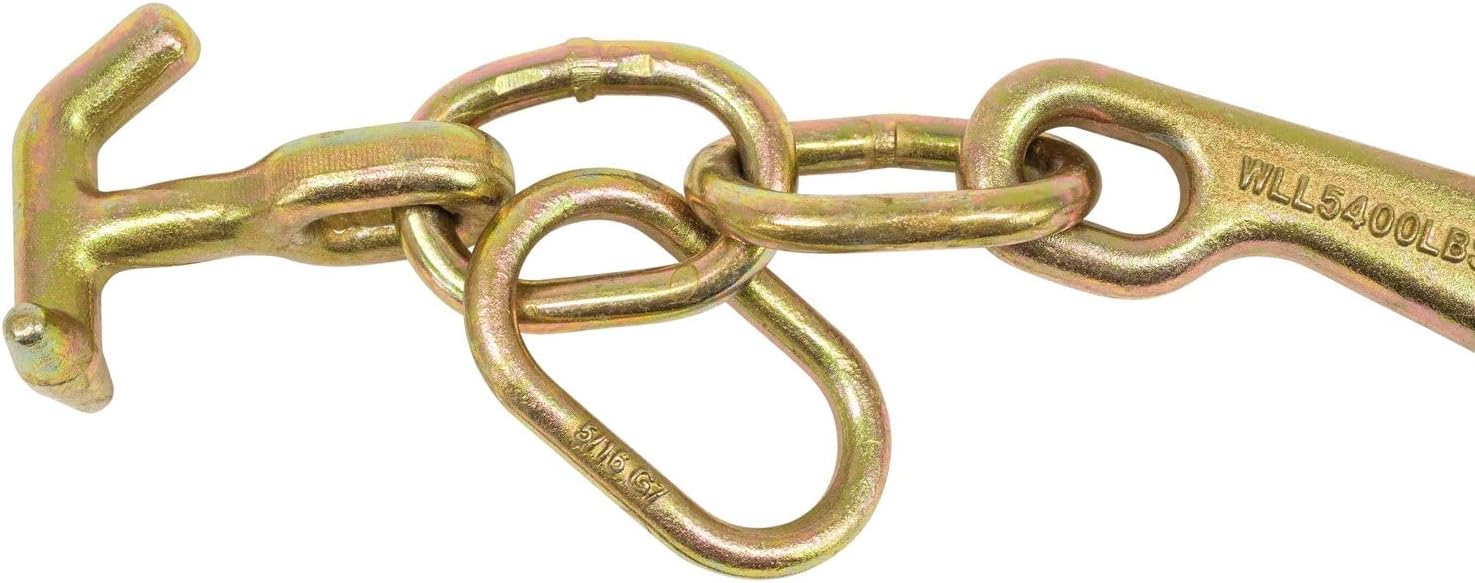 8" G70 J Hook with T-J Hooks and Enlarged Link, 5,400 lbs WLL, Pack of 2 O8519