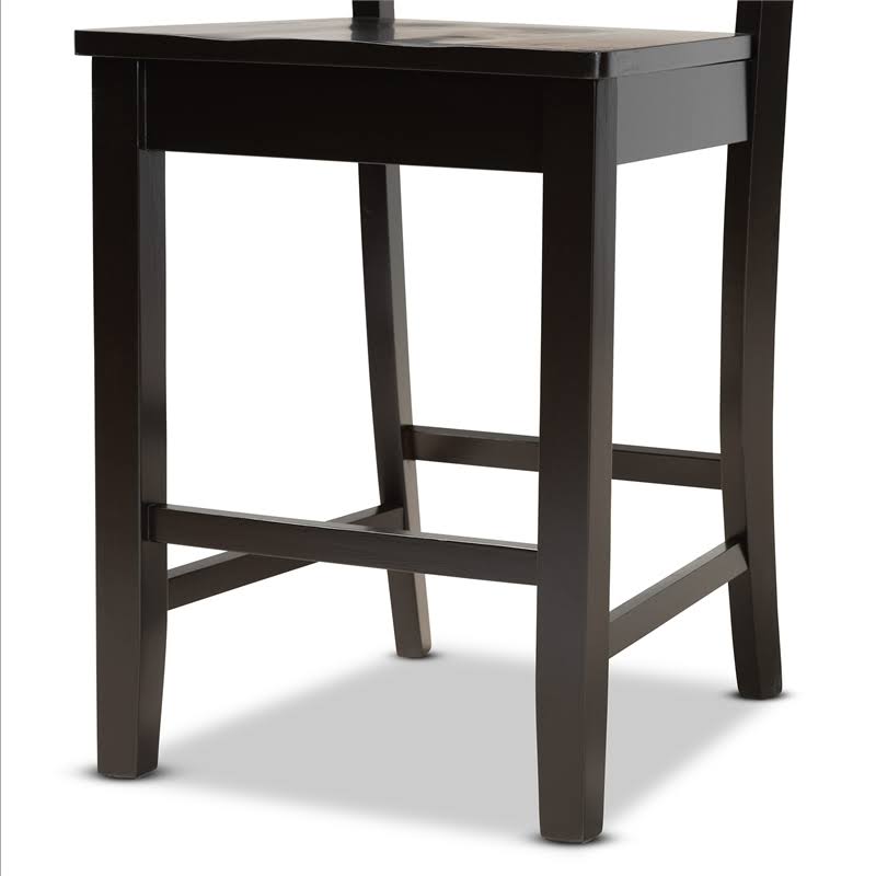 Dark Brown Wood 2-Piece Counter Stool Set X14824