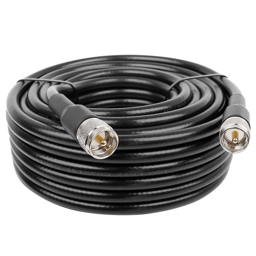 PL259 CB Coax Cable 50ft, RG8 UHF Male 50 Ohm Jumper Cable V736730