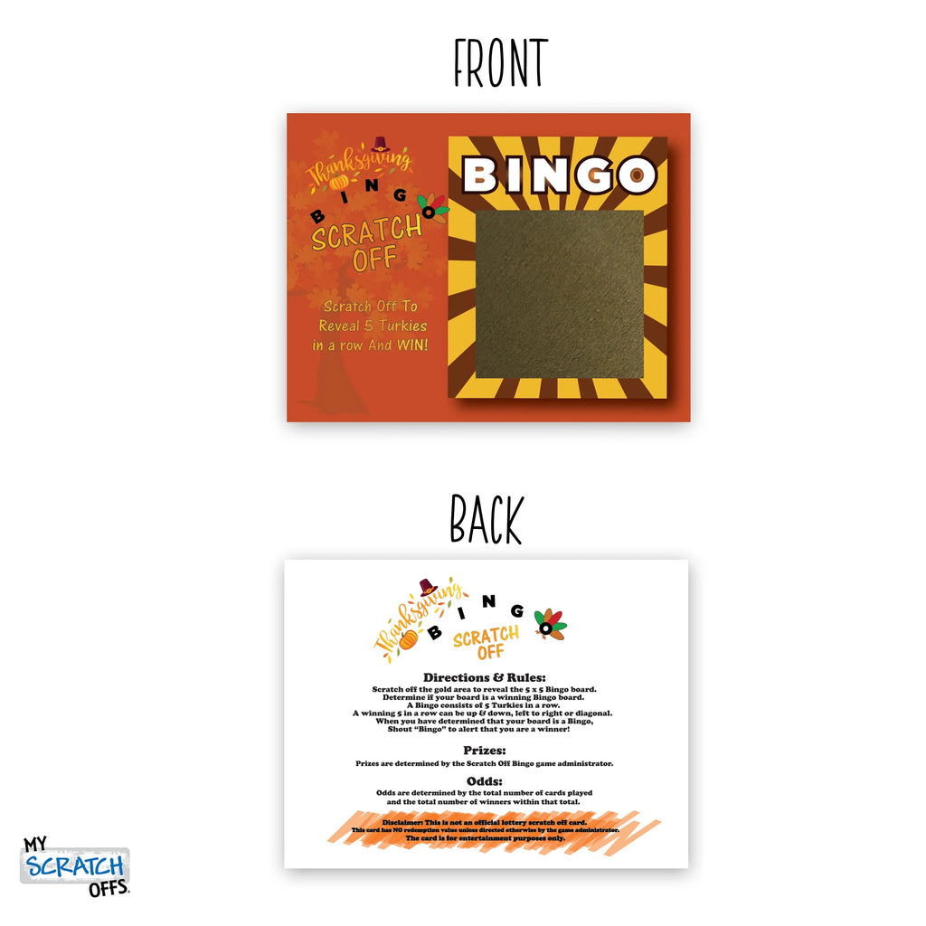 26 Pk Thanksgiving Turkey Bingo Scratch Off Game P260304