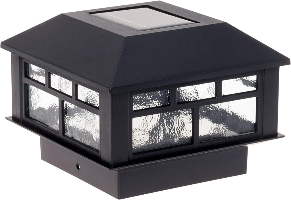 4 Pack Black Solar Post Cap Lights for Wood Vinyl Post Caps N888