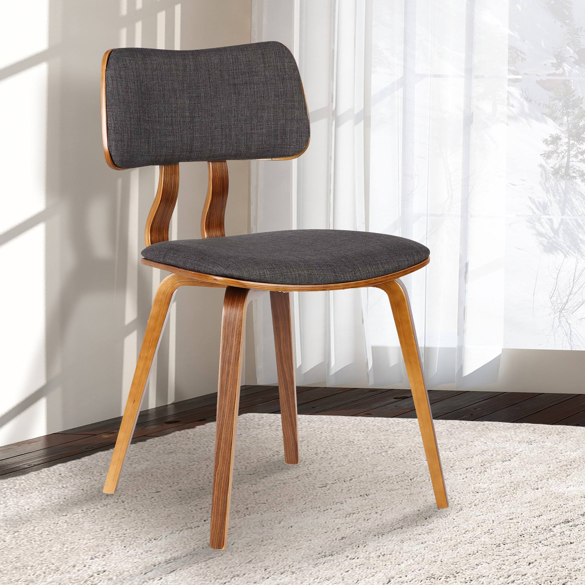 Charcoal/Walnut Mid-Century Dining Chair N630