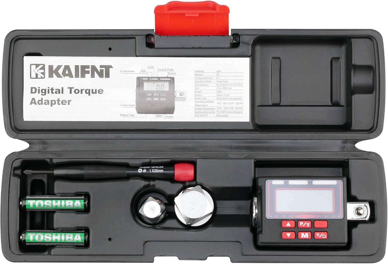 Digital Torque Adapter 1/2-Inch 12 to 250 ft·lbs Pack of 2 Z4948