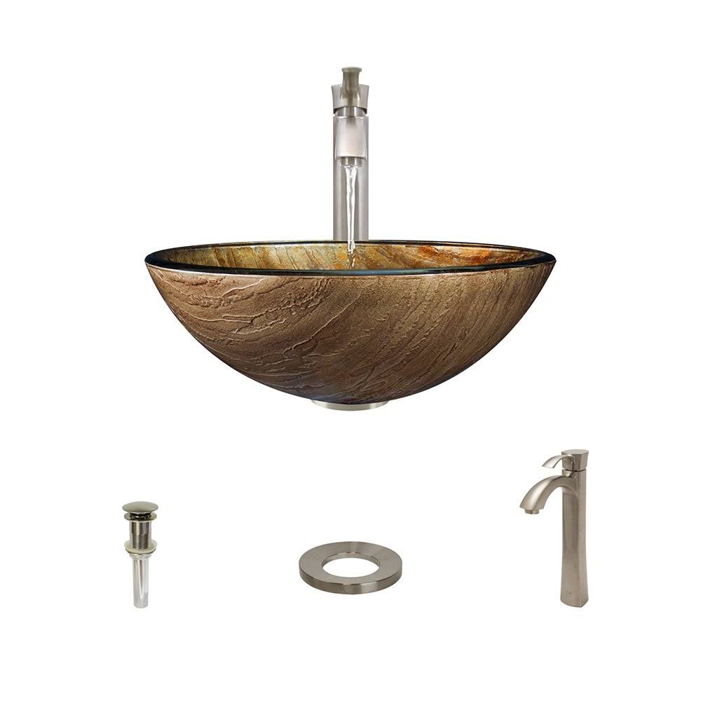 Brushed Nickel Vessel Faucet Ensemble T123240