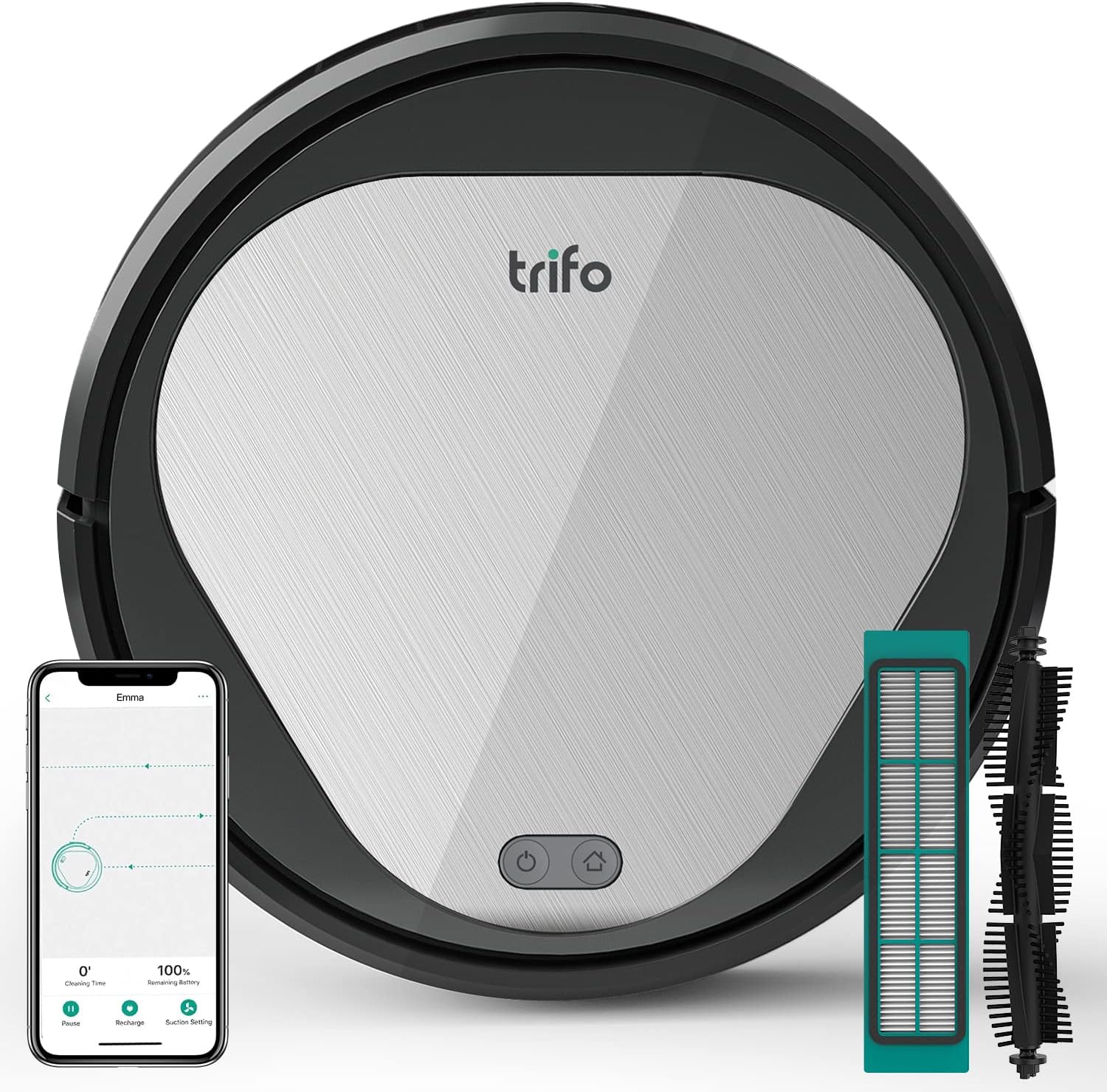 Robotic Vacuum Cleaner with 3000 Pa Suction, Automatic Recharge, 110 Mins Runtime A409909