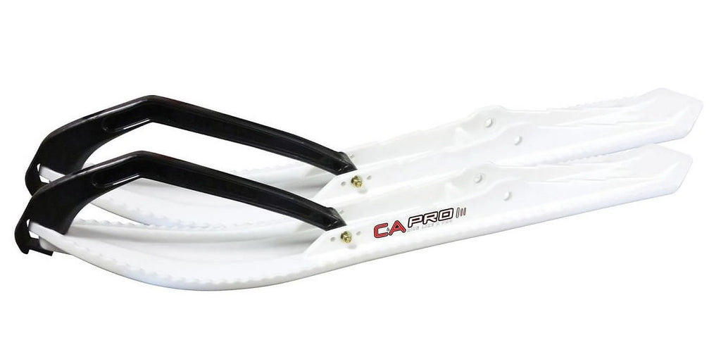 White Snowmobile Skis with 9" Shaper Bars Complete Kit Q949