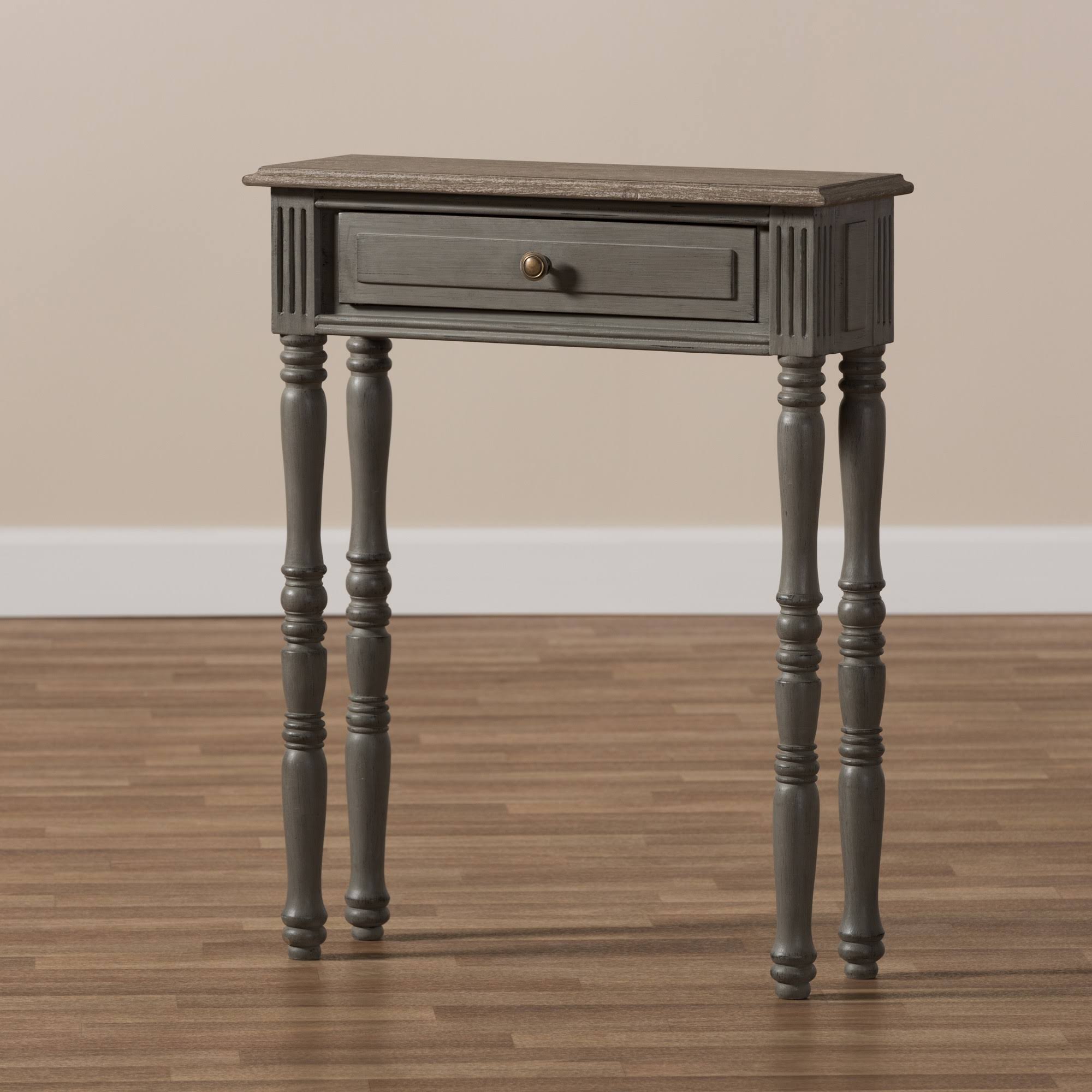 Brown Finished 1-Drawer Console Table L200