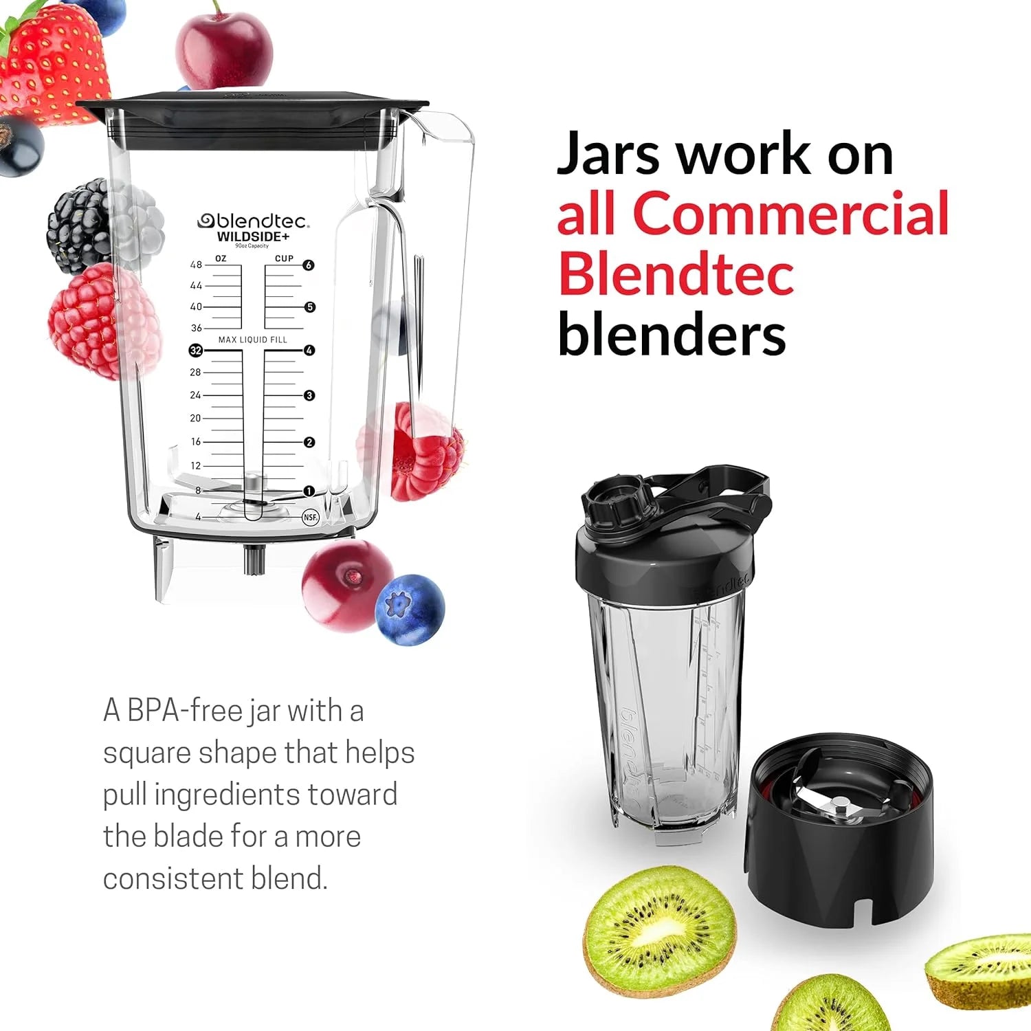 90 Oz Five-Sided Replacement Blender Jar Q459