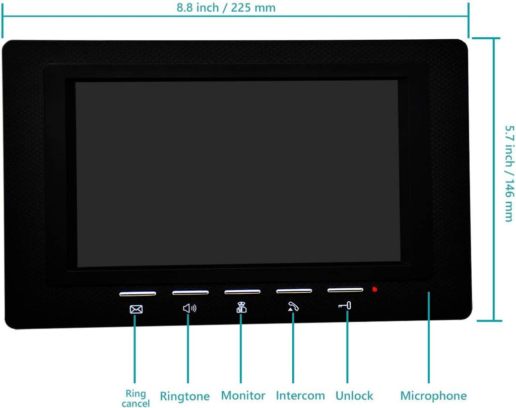 7 Inches Wired Video Door Phone System with IR Night Vision Camera W115