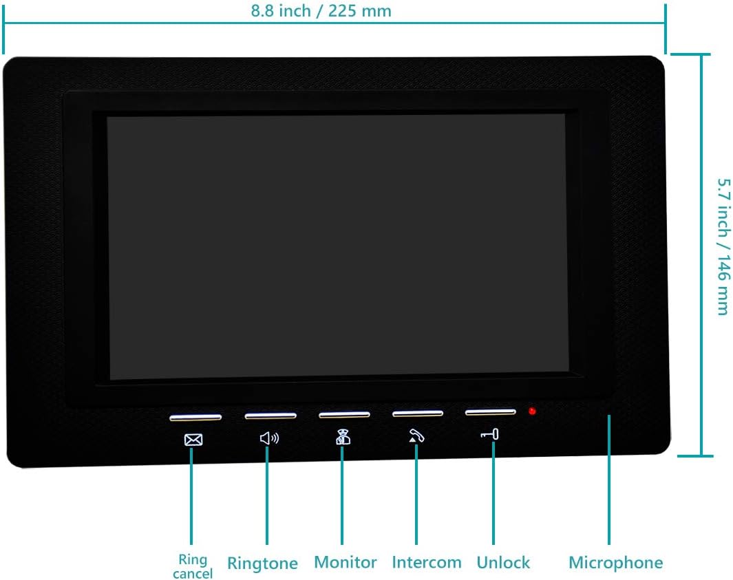 7 Inches Wired Video Door Phone System with IR Night Vision Camera W115