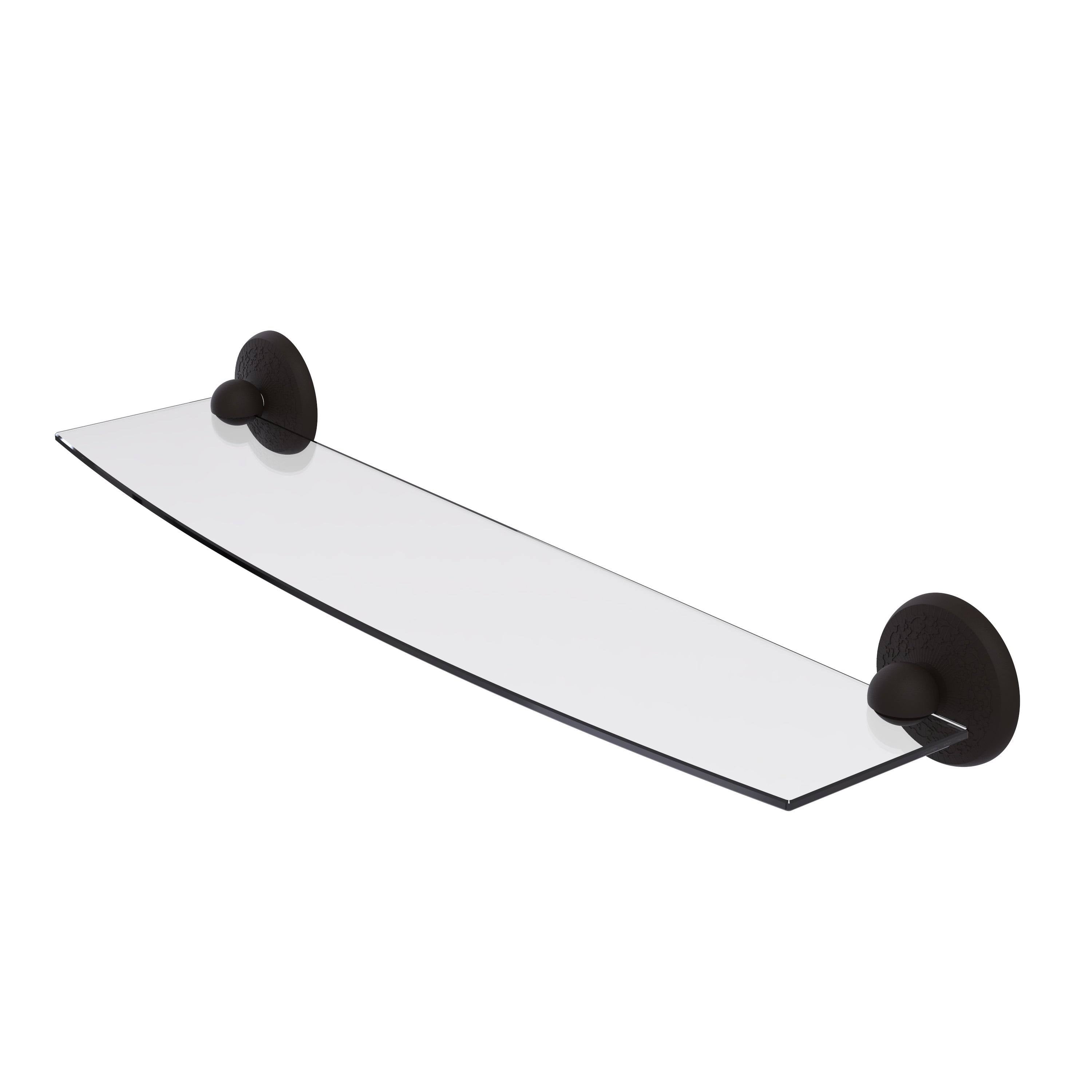 Polished Chrome 18 inch Glass Shelf N2354