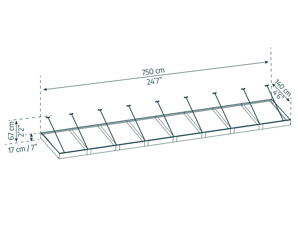 25' x 5' Gray/Clear Awning G4756