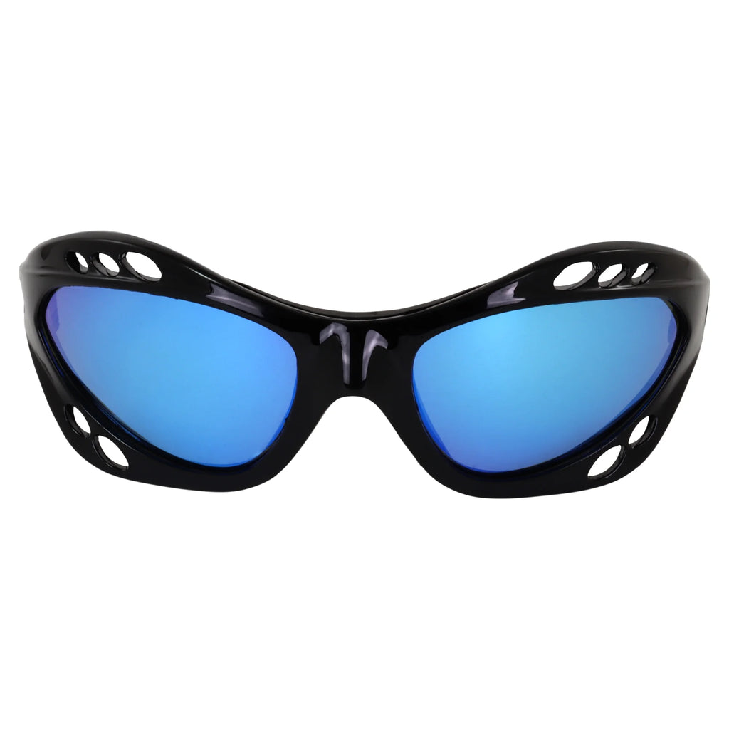 3 Pairs Padded Polarized Sunglasses with Strap Silver Frame with Smoke Lens and Black Frame with Pink and Green Mirror Lenses D8065