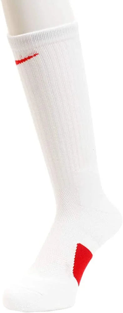 White University Red Basketball Crew Socks O518