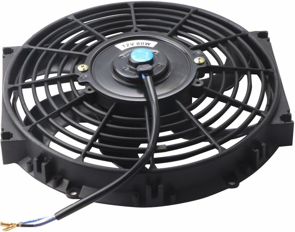 Black Universal Electric Radiator Slim Fan 12V 10 Inch Set of 2 H81174