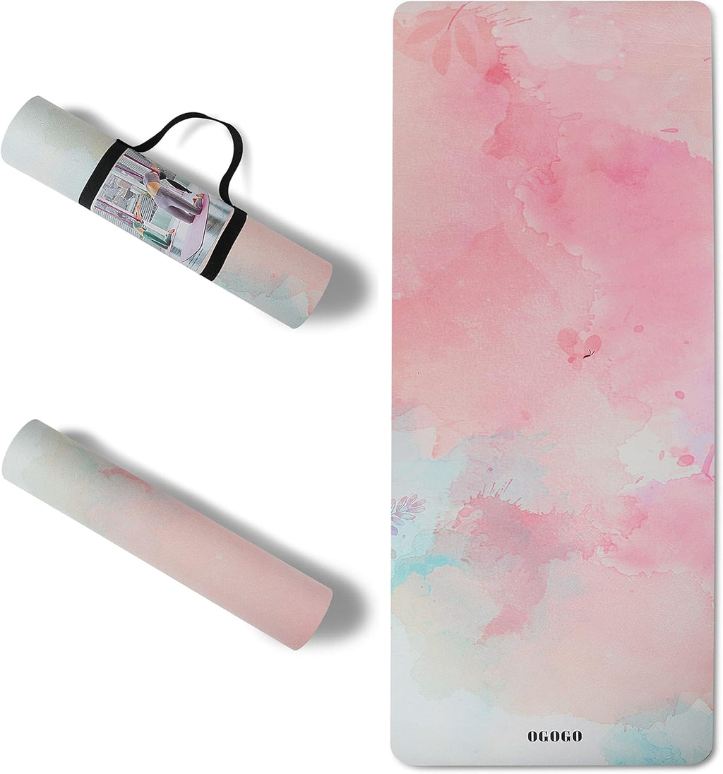Eco Friendly Suede Yoga Mat with Carrying Strap X46060