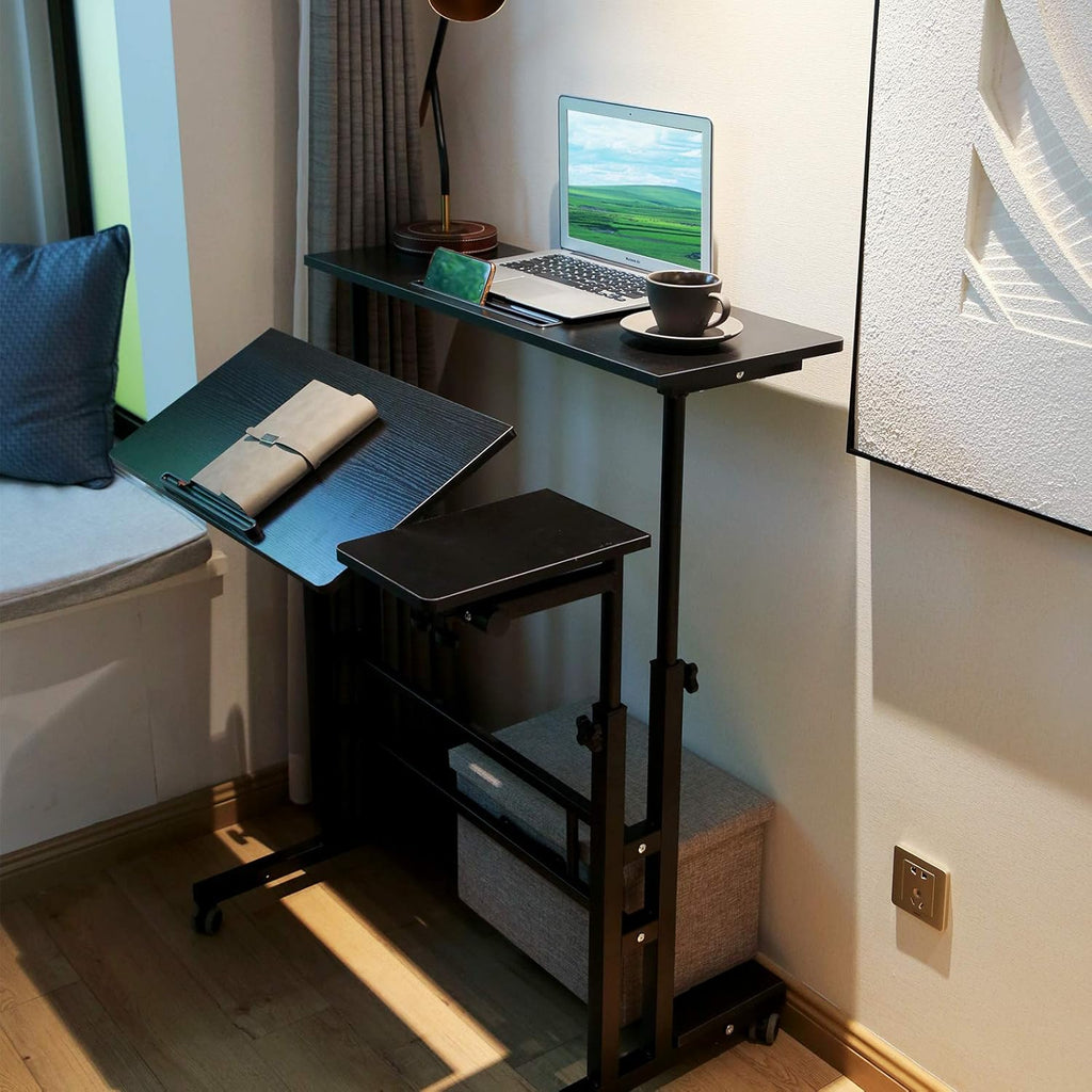 Black Portable Standing Desk with Wheels K960