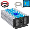 2000 Watt Pure Sine Wave Power Inverter 12V DC to 110V AC with LCD Display USB Port 4 AC Outlets E5884