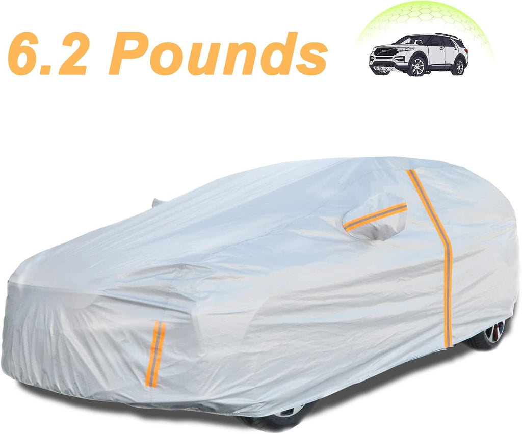 6 Layers Waterproof Outdoor Full Cover Car Cover with Zipper Cotton O756