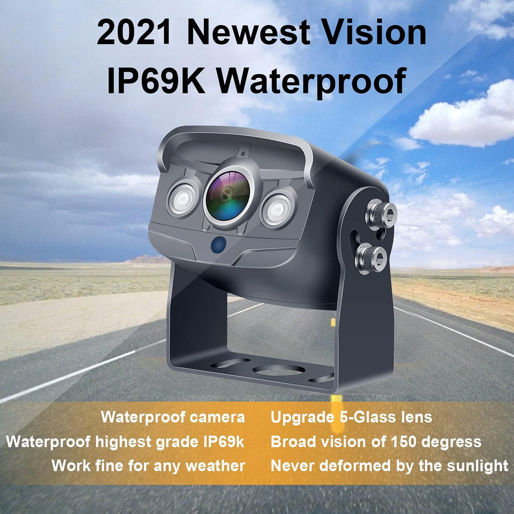 Backup Camera Kit 7 Inch LCD Monitor HD Reverse Camera System Waterproof IR Night Vision Pack of 2 V31095
