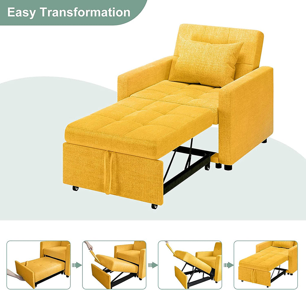 Green Reversible Sectional Sofa Bed with Storage Chaise F2834